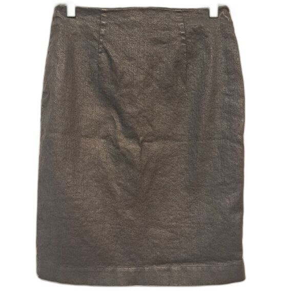 AllSaints Black Jade Pencil Skirt Stretch Full Zip Womens Sz US 6 Wet Waxed-Look - Picture 1 of 5